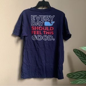 EUC Vineyard Vines “Feel Good” Navy Whale Tee Shirt Top XS Girls XL 16